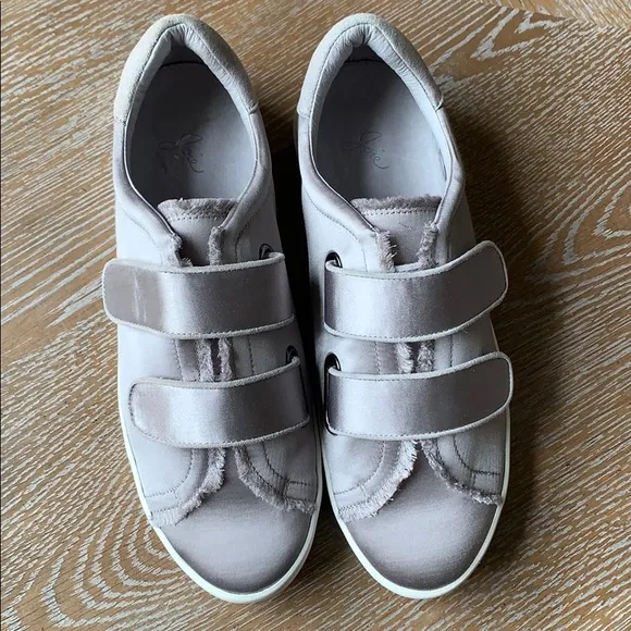 JOIE Diata Smoke Frayed Edge Satin Sneaker 38.5