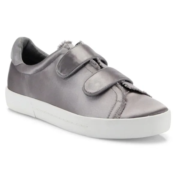 JOIE Diata Smoke Frayed Edge Satin Sneaker 38.5