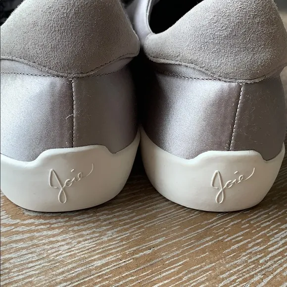 JOIE Diata Smoke Frayed Edge Satin Sneaker 38.5