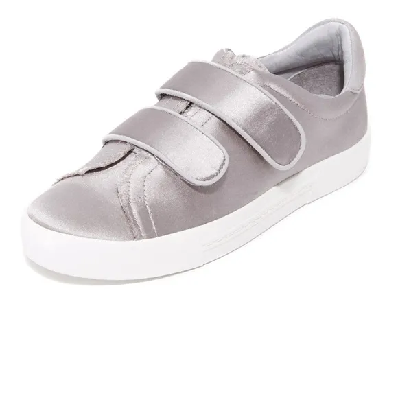 JOIE Diata Smoke Frayed Edge Satin Sneaker 38.5