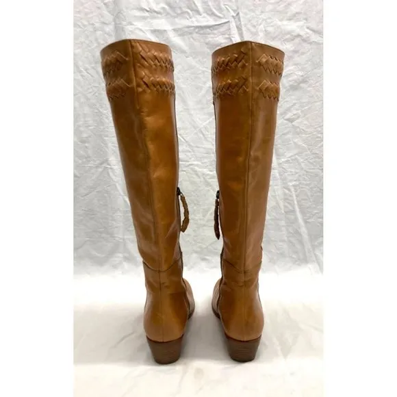 Joie Night Watch Light Brown Leather Tall Boots 38 / 8