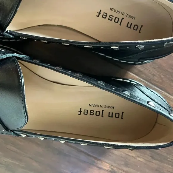 Jon Josef-black leather loafers-NWOT size 9