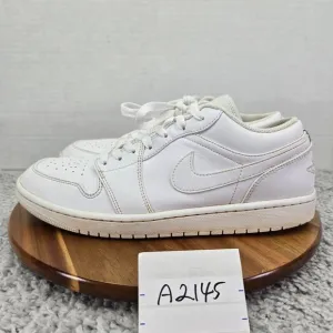 Jordan 1 Low Triple White Casual Lifestyle Daily Sneakers Mens 11.5 553558-136