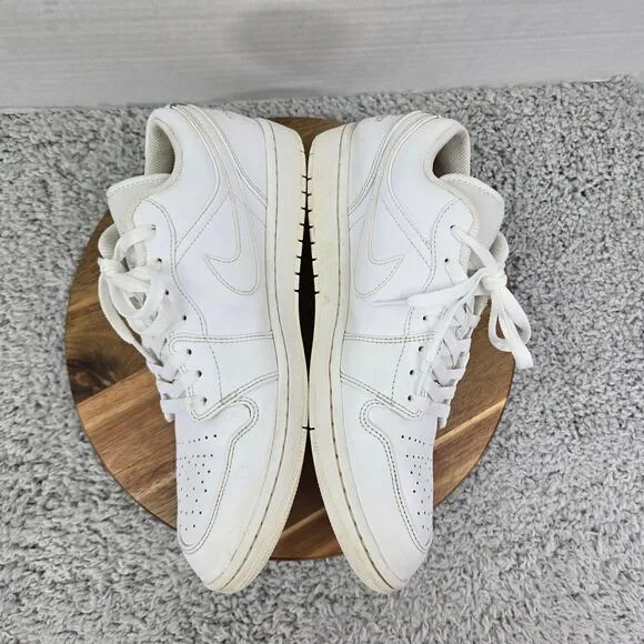 Jordan 1 Low Triple White Casual Lifestyle Daily Sneakers Mens 11.5 553558-136