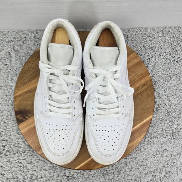 Jordan 1 Low Triple White Casual Lifestyle Daily Sneakers Mens 11.5 553558-136