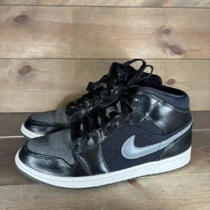 jordan 1 mid mens size 10.5 shoes black premium basketball sneakers
