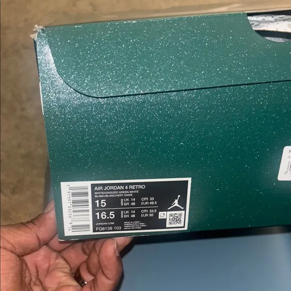 Jordan 4 Retro White and Pine Green Sneakers
