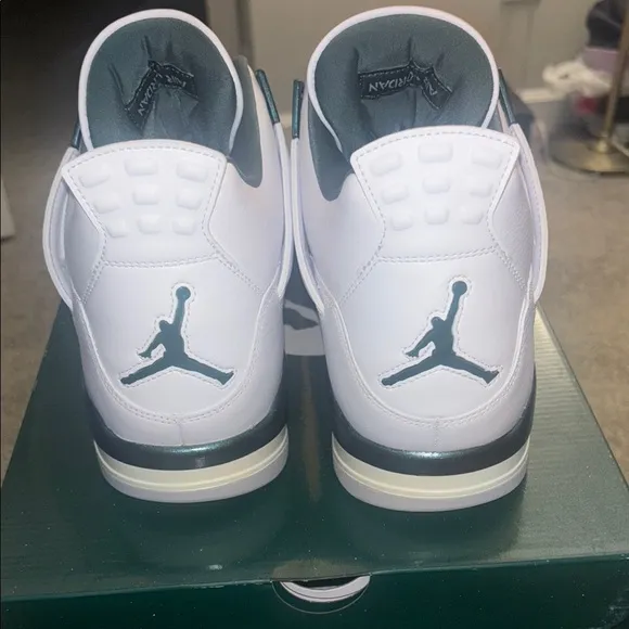 Jordan 4 Retro White and Pine Green Sneakers