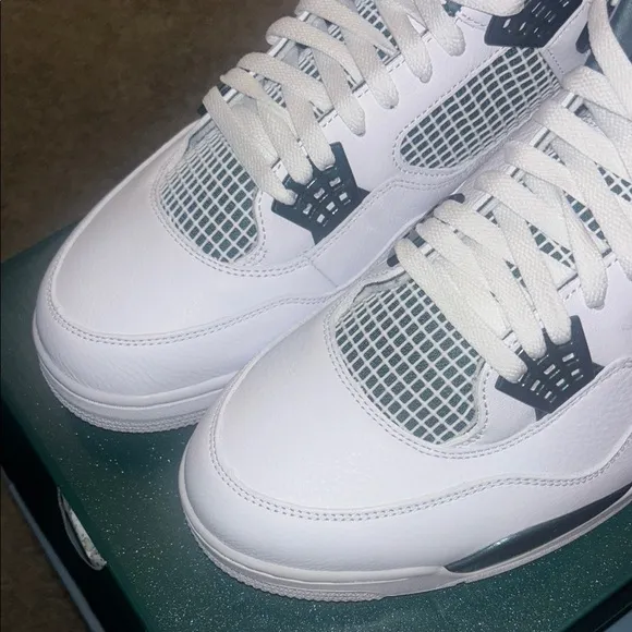 Jordan 4 Retro White and Pine Green Sneakers