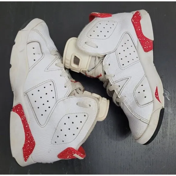 Jordan 6 Retro Red Oreo White University Red Black DV3605 162 Sz 13C Little Kids