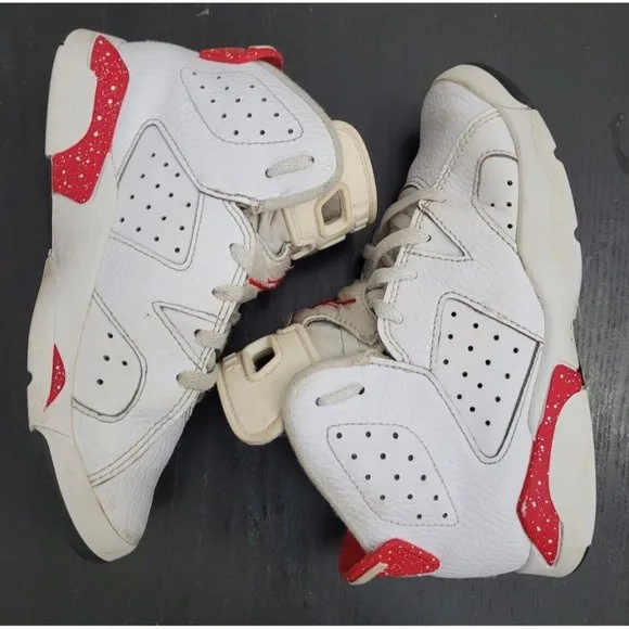 Jordan 6 Retro Red Oreo White University Red Black DV3605 162 Sz 13C Little Kids