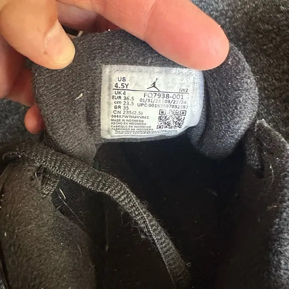 Jordan Black and Bone Sneakers with Leather Suede Upper
