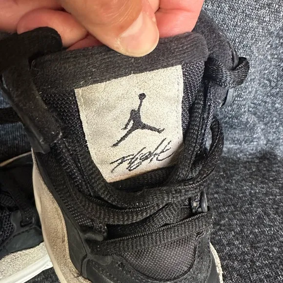 Jordan Black and Bone Sneakers with Leather Suede Upper