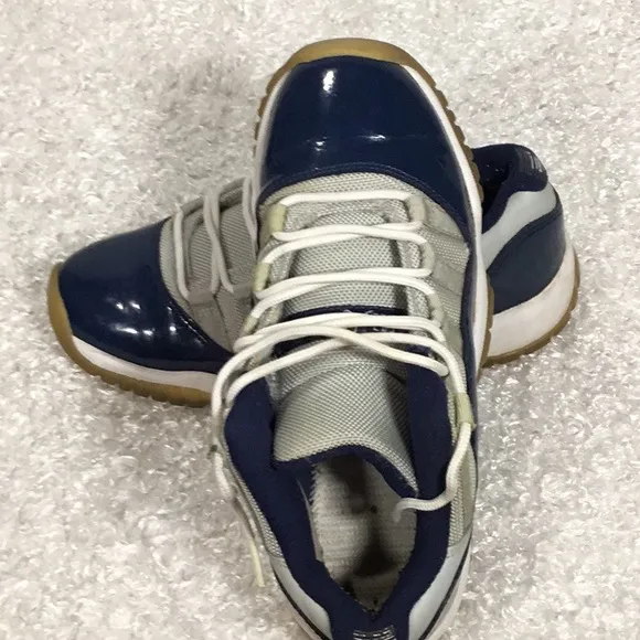 Jordan Blue and Gray Sneakers with Iconic Silhouette