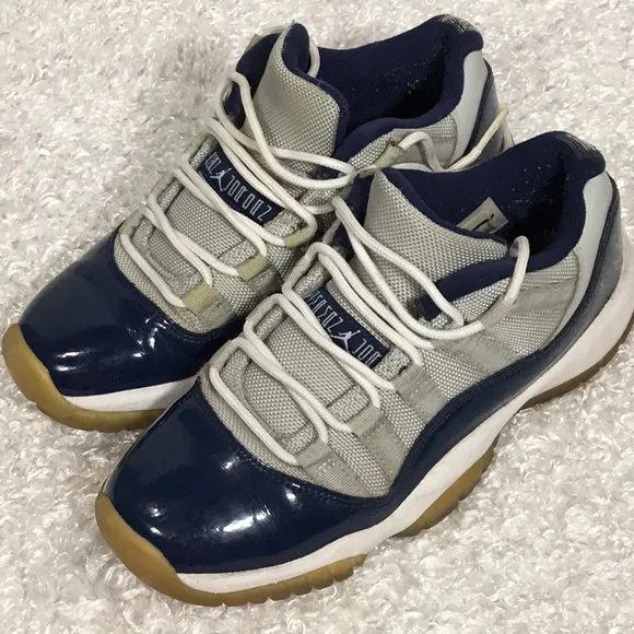 Jordan Blue and Gray Sneakers with Iconic Silhouette