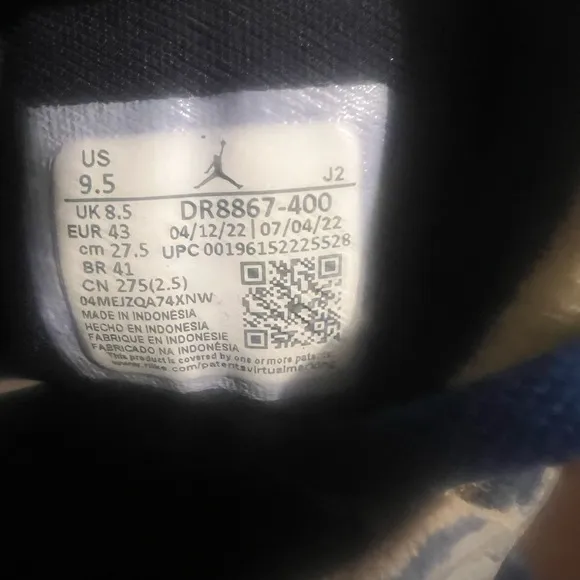 Jordan Blue Low-Top Sneakers Classic Design Air Jordan 1 Low SE Craft