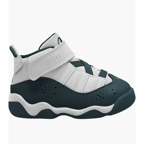 Jordan Toddler black,‎ white and gold sneakers 6C