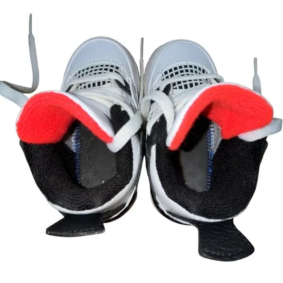 Jordan Toddler White Black Orange Air Retro 4 High Top Sneakers 5C