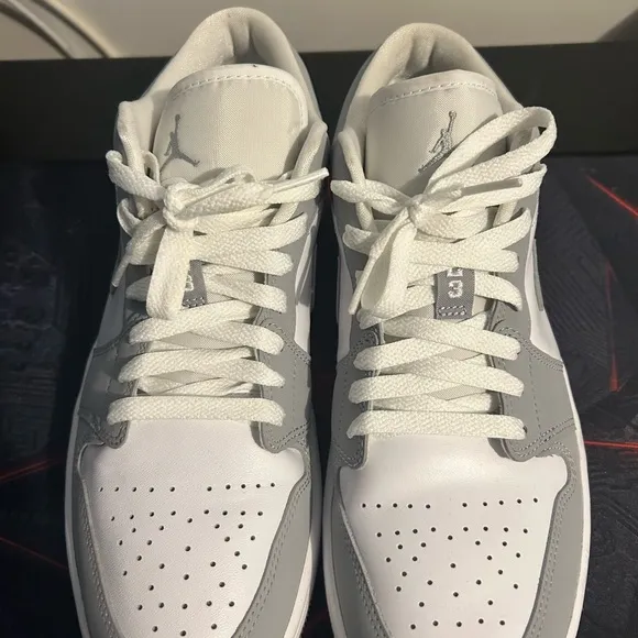 Jordan White and Gray Low-Top Sneakers