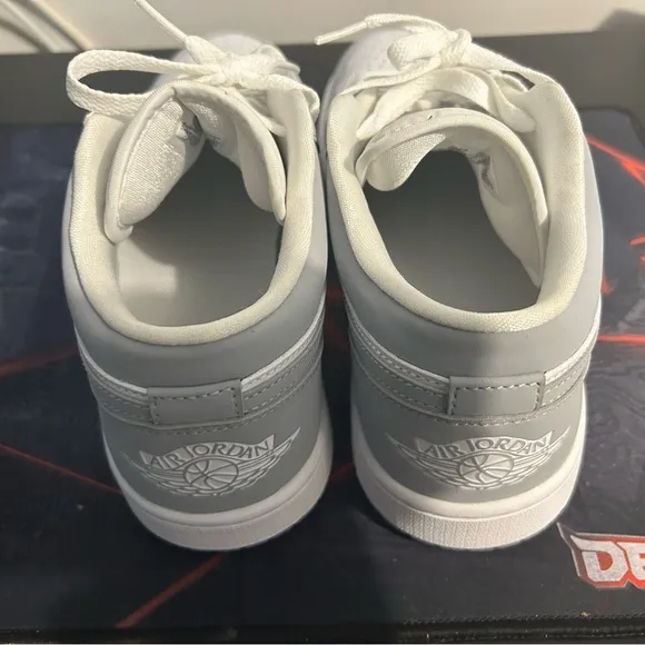 Jordan White and Gray Low-Top Sneakers