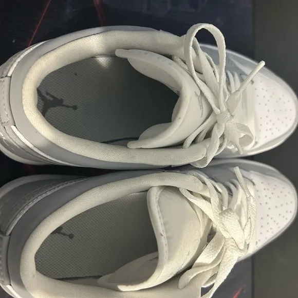 Jordan White and Gray Low-Top Sneakers