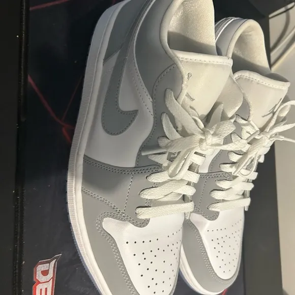 Jordan White and Gray Low-Top Sneakers