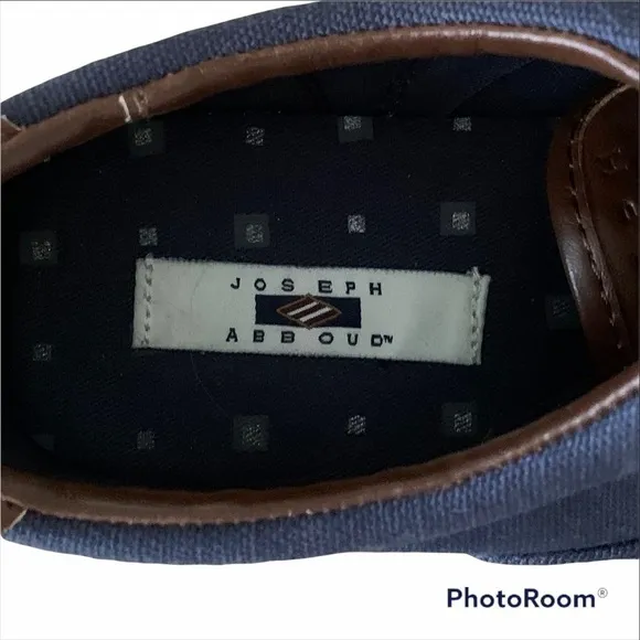 𝅺JOSEPH Abboud Parkers Navy Canvas Sneakers Size 8