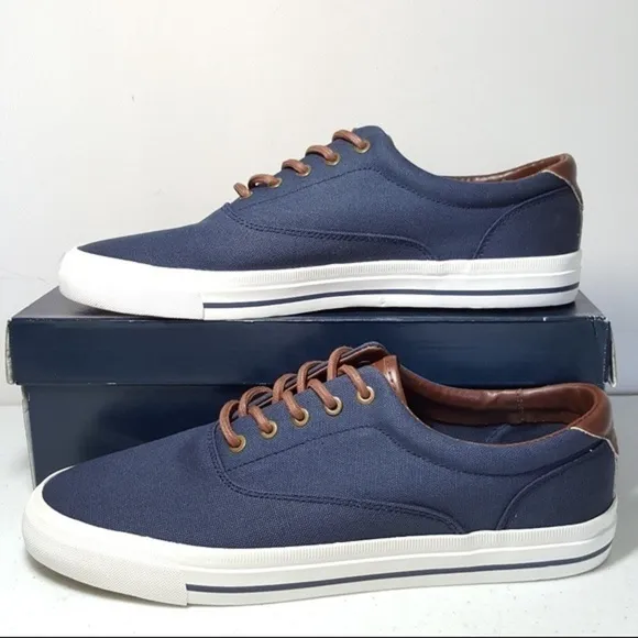 𝅺JOSEPH Abboud Parkers Navy Canvas Sneakers Size 8