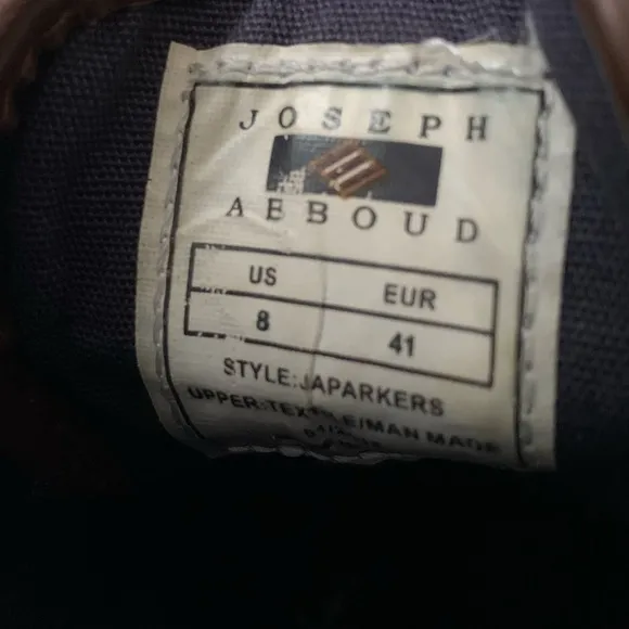 𝅺JOSEPH Abboud Parkers Navy Canvas Sneakers Size 8