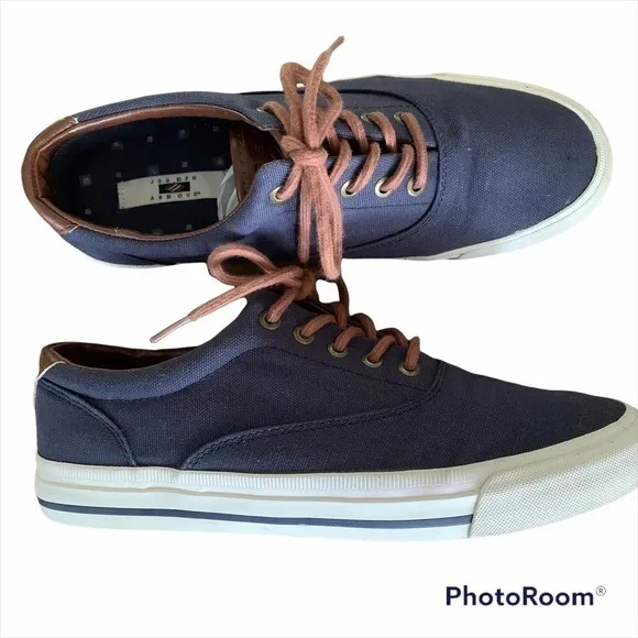 𝅺JOSEPH Abboud Parkers Navy Canvas Sneakers Size 8