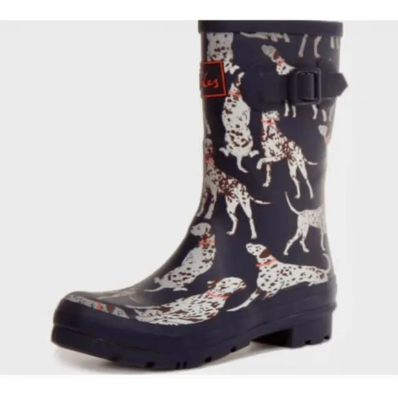 Joules Navy Dalmatian Molly Wellingtons Boots