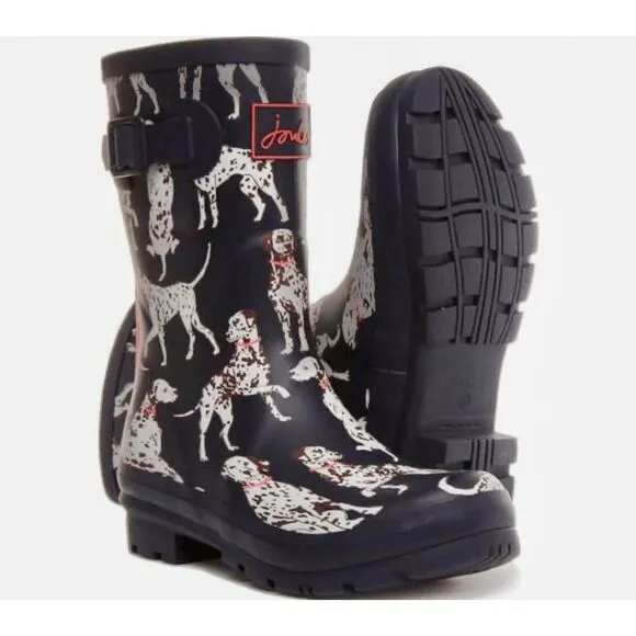 Joules Navy Dalmatian Molly Wellingtons Boots