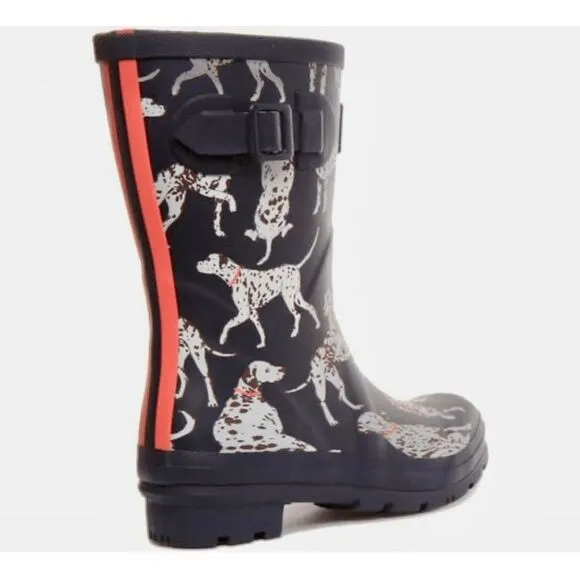 Joules Navy Dalmatian Molly Wellingtons Boots