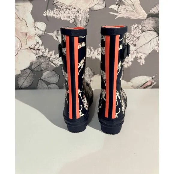 Joules Navy Dalmatian Molly Wellingtons Boots