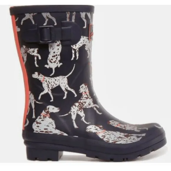 Joules Navy Dalmatian Molly Wellingtons Boots