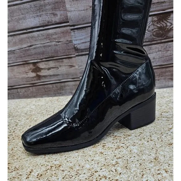 Journee Collection Mariana Black Patent Women's Over The Knee Boots Size 7