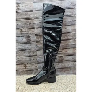 Journee Collection Mariana Black Patent Women's Over The Knee Boots Size 7