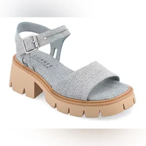 Journee Collection Womens Tillee Heeled Sandals. Size 11.‎  Color: Light Denim