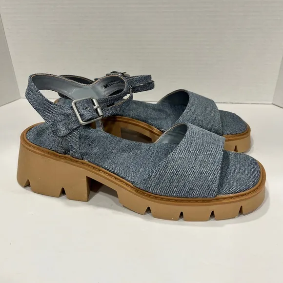 Journee Collection Womens Tillee Heeled Sandals. Size 11.‎  Color: Light Denim