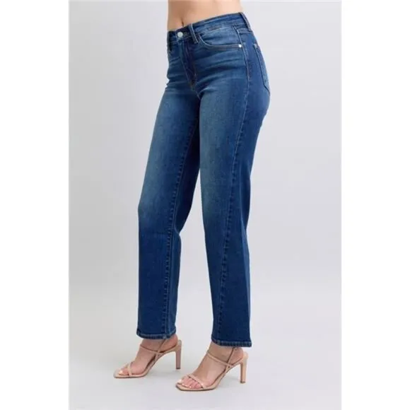 Judy Blue Full Size Side Seam Detail Straight Jeans with Pockets