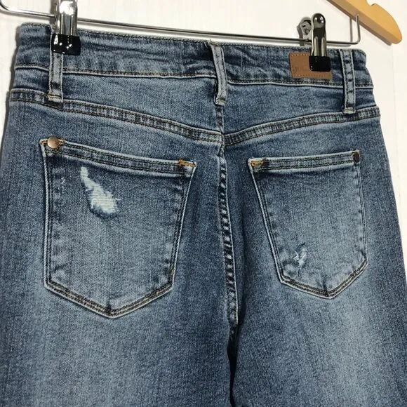 Judy Blue Womens Jeans Lillian High Rise Slim Straight Fit Size 26 Distressed