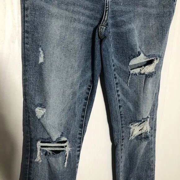Judy Blue Womens Jeans Lillian High Rise Slim Straight Fit Size 26 Distressed
