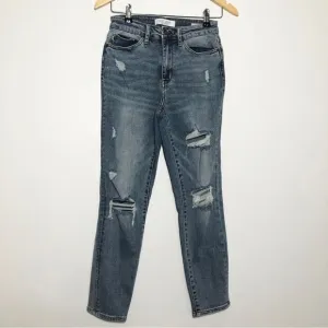 Judy Blue Womens Jeans Lillian High Rise Slim Straight Fit Size 26 Distressed