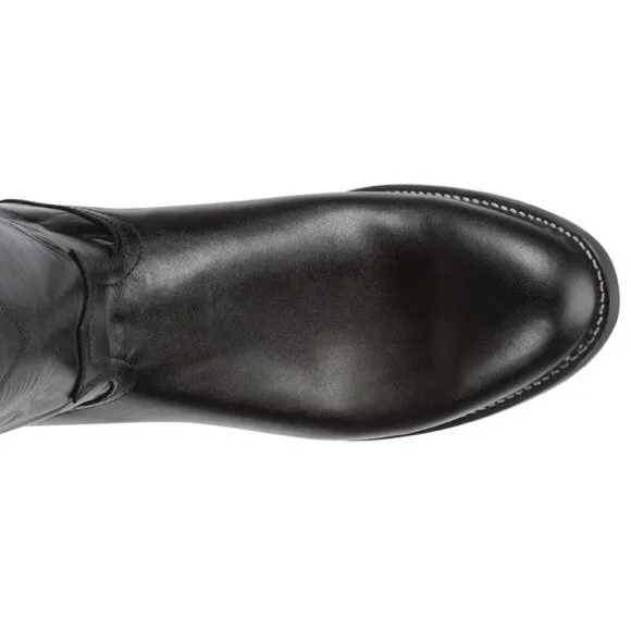 Justin 100% Leather Black Jackson Calf Height 3133 Western Cowboy Boots 7.5 NEW