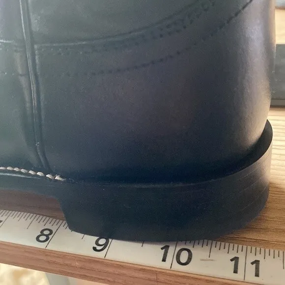 Justin 100% Leather Black Jackson Calf Height 3133 Western Cowboy Boots 7.5 NEW