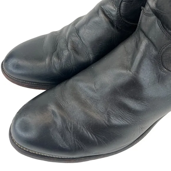 Justin Boots Ropers Collection Black Kipskin Western Boots