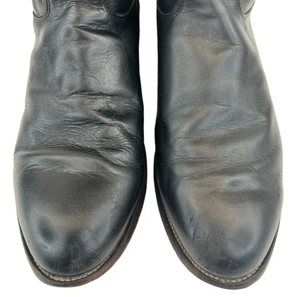 Justin Boots Ropers Collection Black Kipskin Western Boots