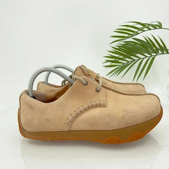 Kalso Earth Shoe Women's Balance Sneakers Shoe Size 9.5 Tan Leather Nubuck Lace
