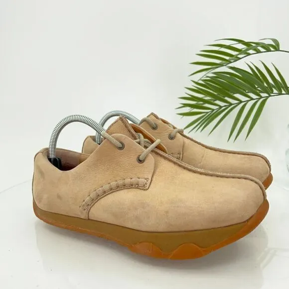 Kalso Earth Shoe Women's Balance Sneakers Shoe Size 9.5 Tan Leather Nubuck Lace