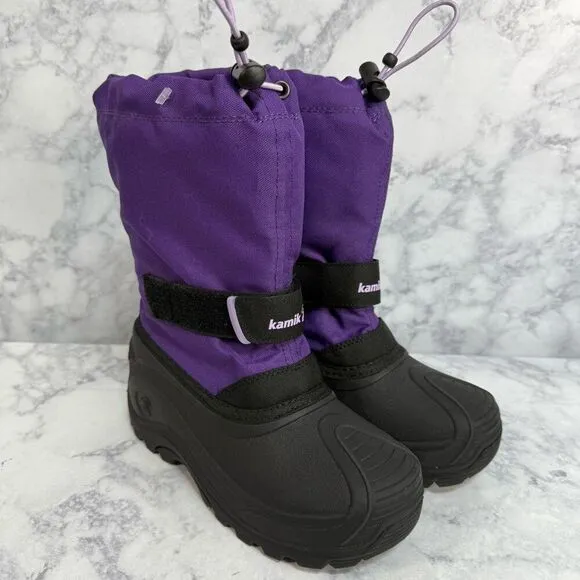 Kamik Big Girls Boots sz 3 Snow Insulated Waterproof  #K778